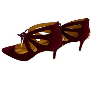 C. Wonder Deep Red Lace-Up Heels